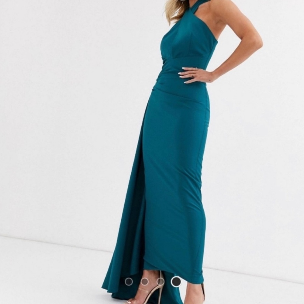 Aura Turquoise One Shoulder Gown